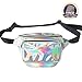 Dolores Women Fashion Hologram Laser Waist Bag Fanny Pack Zipper Waterproof Chest Pack Bum Bag Beach Purse, Silver