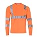 JORESTECH Safety Long Sleeve Shirt with High Visibility Reflective Strips and Front Pocket, ANSI Compliant
