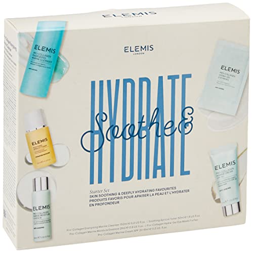 ELEMIS Soothe & Hydrate Collection, 5 pezzi Pro-Collagen Collection per pulire, lisciare e idratare, lussuoso set regalo anti-età per la cura della pelle rinfrescata e grassoccia
