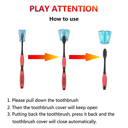 Travel Toothbrush Holder Case, 6 Pack Toothbrush Cover with Suction Cup, Anti-DustÂ Toothbrush Cap Wall Mount for Camping & Hiking