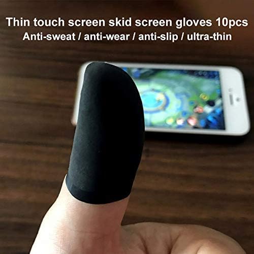 Lalaoo Mobile Game Controllers Finger Sleeve，Game Finger Sleeve 10Pcs Mobile Finger Sleeve TouchScreen Game Controller Sweatproof Gloves for Rules of Survival/Knives Out