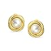 Simulated Pearl Bridal Clip On Earrings Gold Plated Alloy