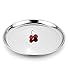 King International Stainless Steel Quarter Pate Set of 6 Mess Trays 7.6'', Stainless steel dinner plate, Great for Camping 19.5 cm, Round Dinner Plates