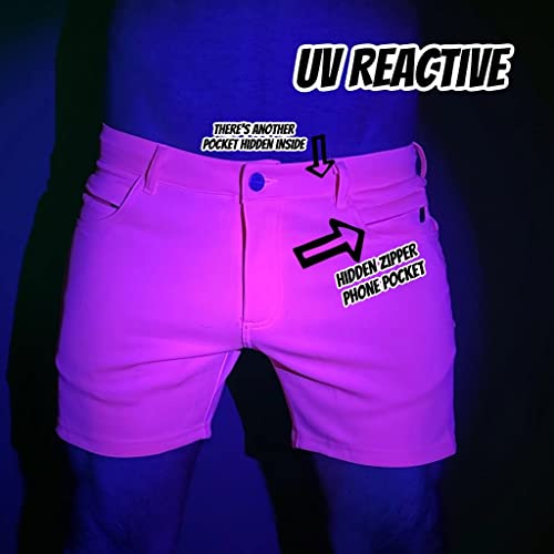 Mens Rave/Party Huggers Booty Shorts with Zippered Phone and Hidden