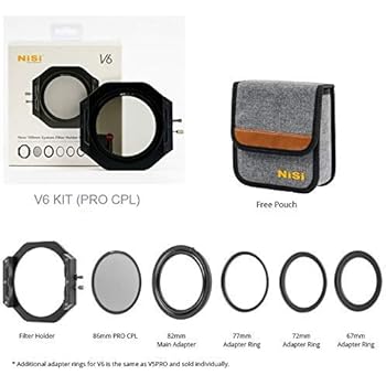 NiSi V6 100mm Filter Holder KIT with 86mm Standard PRO CPL-with Adapter Rings Storage Bag V6 Holder