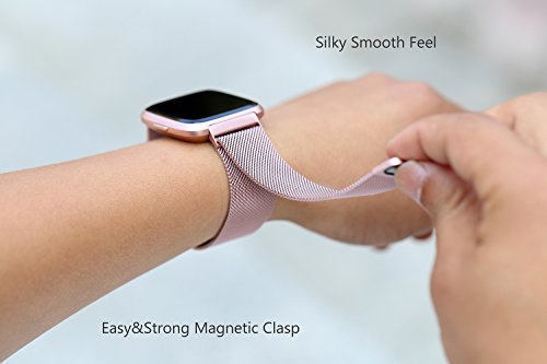 fitbit versa rose gold mesh band