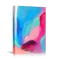 Canvas Wall Art Bright Brushstrokes Abstract Colorful Decorative Elements Mixed Media Multicolor Swirly - 12x18 inches