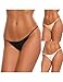 Ekouaer Soft Breathable Brief Panties Thong Underwear For Women 3 Pack,Black/White/Nude,Small