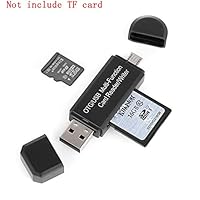 Kasstino Pro Micro Universal USB OTG to USB 2.0 Adapter SD/Micro SD TF Micro Card Reader for PC Android Phone Notebooks Tablets and More (Black)