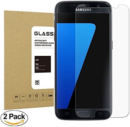 Galaxy S7 Tempered Glass Screen Protector [2 Pack] Onexix [9H Hardness] Shatterproof [HD Clear] [Bubble Free] Anti-scratches Easy Installation Premium Screen Protector for Samsung Galaxy S7