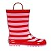 RanyZany Red and Pink Super Stripes Rain Boots