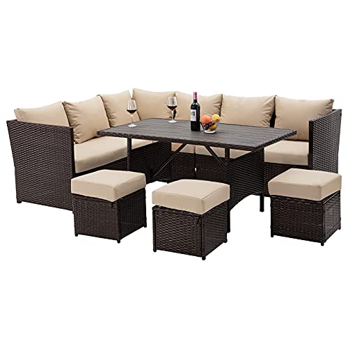 UMAX 7 Pieces Patio Furniture Set Outdoor Sectional Sofa Conversation