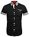 Coofandy Mens Turn Down Collar Dress Shirt Short Sleeve Casual Shirts