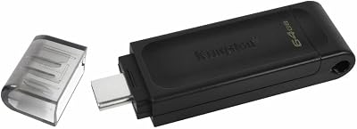 Kingston DataTraveler 70 USB-C 64GB Flash Drive Black USB 3.2 Gen 1 Portable