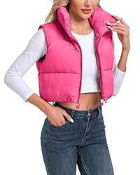 Cityork Women's Winter Crop Vest Puffer Lightweight