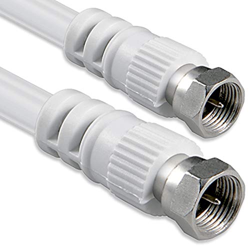 1aTTack Coaxial / antenna / satellite cable Connector F Male coaxial to female coaxial 1.5 m - White satellite cable F plug to F plug - 80 db — image 1