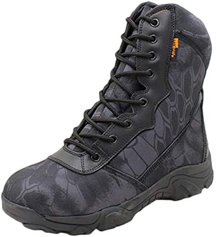 Combat Boots G-5 Leather Side Zip Army Tactical Boots Delta Military Work Army Shoes Safety Ankle Boots Breathable Commando Outdoor Desert Tactical Military Patrol Boots