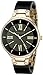 Anne Klein Women's AK/1958BKGB Gold-Tone and Black Resin Bangle Watch