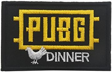PUBG Patch Thermocollant" WINNERWINNER CHIKEN DINNER"Funny Hook &amp; Loop Morale 3D Embroidery Patch Velcro Patch (Black)