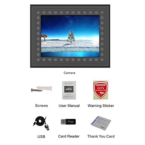Hidden Spy Camera Photo Frame, Conbrov T10A HD 720P Home Security Camera with Night Vision, Motion Activated Nanny Cam Video Recorder with Built-in 10000mah Battery, 2 Year Long Standby Time