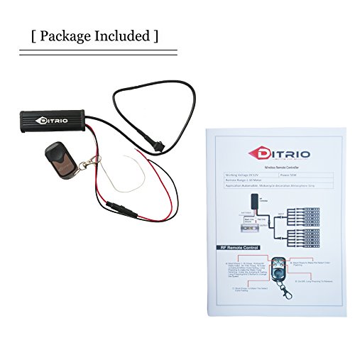 DITRIO Wireless Remote Controller & key fob chain Remote for 12V DC Motorcycle Car led Light - Thumbnail 5
