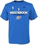 'Addias NBA Russell Westbrook Oklahoma City Thunder Youth MVP 2017 T-Shirt Blue Youth Small 8'