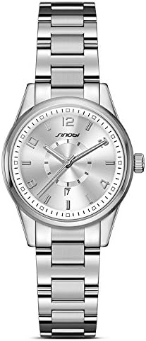 Women Easy Reader Date Expansion Watch Ladies Quartz Clock Female Bracelet Quartz Wrist Watch (8126 Silver)