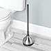 mDesign Toilet Plunger and Holder for Bathroom, Storage - Brushed/Slate Gray