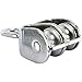 DasMarine 2 Pack M25 Double Pulley Block in 304 Stainless Steel Crane Swivel Hook Double Pulley Roller Loading (M25)