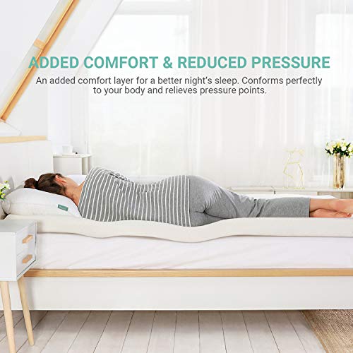 RECCI 4Inch Premium Foam Mattress Topper Queen, 2Layer Pressure