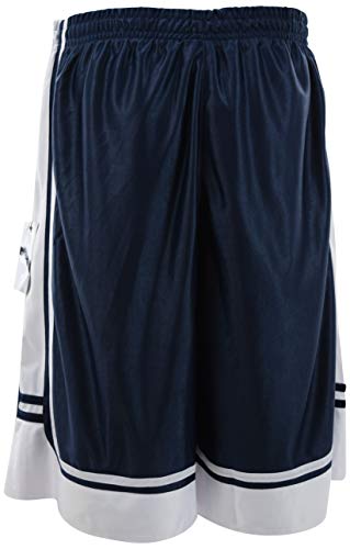 ChoiceApparel Mens Two Tone Training/Basketball Shorts with Pockets (S up to 4XL) (S, Zippered-Navy/White)