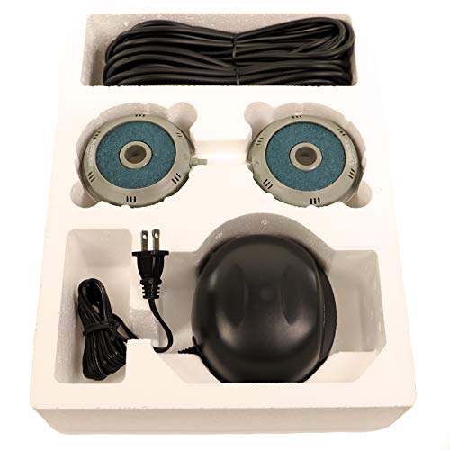 Natural Waterscapes Pond Heater and Pond Aerator Winterizing Kit for Koi Ponds up to 2,000 gallons- Includes Aquascape 75000 Pond Air 2 Double Outlet Aeration Kit and K H Pond Deicer 250 watt