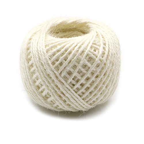 164ft 2mm Jute Twine Gardening String Hemp Jute Roll for Halloween Decor Artworks, DIY Crafts, Gift Wrapping, Picture Display and Embellishmentsï¼ˆIvoryï¼‰