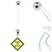 Baby On Board 14 Gauge BioFlex Bio Flex Maternity Pregnancy Navel Belly Button Ring - Adjustable