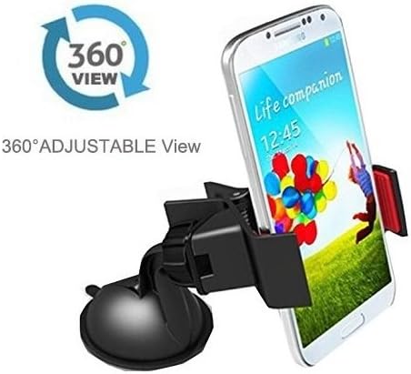 Eightiz 360 Degree Rotating Car Mobile Holder for Smartphones (Black, 0004AA)