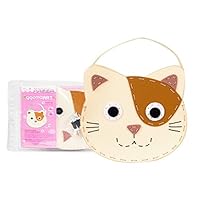 ggomaART DIY Sewing Kit for Kids Do it Yourself Sewing Play for Kids Art Craft Sewing Craft Kits for Kids Art Education for Little Kids - Kitten Handbag