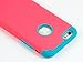 ULAK iPhone 6S Case,iPhone 6 Case, Slim Dual Layer Soft Silicone & Hard Back Cover Bumper Protective Shock-Absorption & Skid-Proof Anti-Scratch Hybrid Case, Rose Pink/Blue