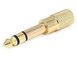 Monoprice 107169 6.35-mm Stereo Plug to 3.5mm Stereo Jack Adaptor, Gold Plated