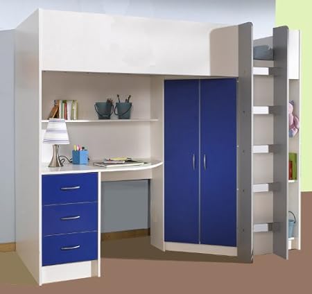 Mrsflatpack High Sleeper Calder White Blue High Bed M227wb Amazon