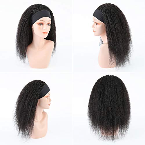 Kinky-Straight-Handband-Wigs-Italian-Yaki-Glueless-None-Lace-Front-Human-Hair-Wigs-for-Black-Women-Machine-Made-Wigs-150-Density-Natural-Color-16-inch-Handband-Kinky-Straight-Wigs