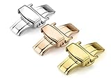 iStrap Stainless Steel Pin Buckle Fasten Gold Black Silver Rose Gold Watchband Clasp Color & Width (16mm,18mm,20mm 22mm)