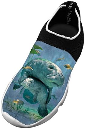 Sports Flyknit Sports Shoes For Unisex Kid,Print Manatees Collage,3 D(M) Us Big Kid