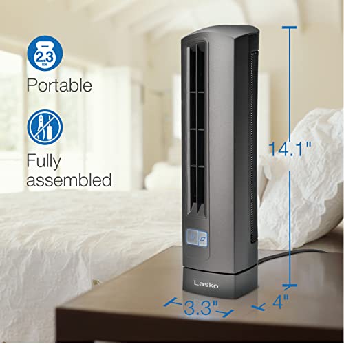 Lasko Air Stik Ulta-Slim Oscillating Desktop Fan, 2 Speeds, for Bedroom, Living Room, Office, 14