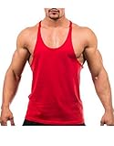 YAKER Men's Blank Stringer Y Back Bodybuilding Gym Tank Tops