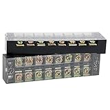 Urbest 2 Pcs 8 Position Double Row Screw Terminal Covered Barrier Strip 600v 25a