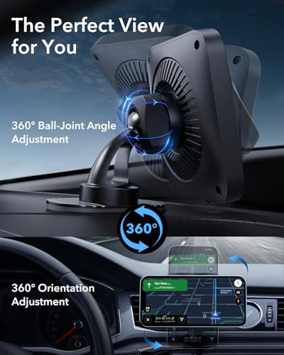 ESR for MagSafe Car Mount Charger with CryoBoost, Phone Cooling MagSafe Car Charger, Magnetic Wireless Car Charging, Air Vent/Dashboard Car Phone Holder for iPhone 17/16/15/14/13/12,S25, Fast Charging