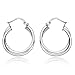 Hoops & Loops 925 Sterling Silver Two-Tone Intertwining Round Double Square-Tube Hoop Earrings for Women, 20mm, 25mm, 35mm Silver, Yellow Gold, Rose Gold, Black