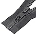 YaHoGa 2PCS #10 28 Inch Separating Jacket Zippers for Sewing Coat Jacket Winter Coat Black Tape Heavy Duty Zippers Large Molded Plastic Zippers Bulk (28" 2pcs) primary