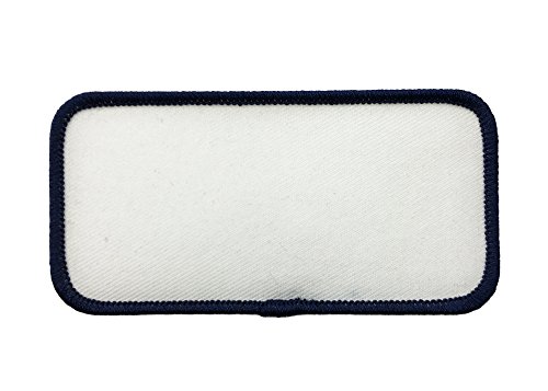 Custom Embroidered Name tag Identification Badge Patch (Medium - 3.5" x 2", Navy)