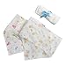 Bamboo Hooded Baby Towel with washcloth & Two Bandana Bibs Set | Organic, Antibacterial & Hypoallergenic | Extremely Soft | Highly Absorbent | Newborn and Toddler Size 30